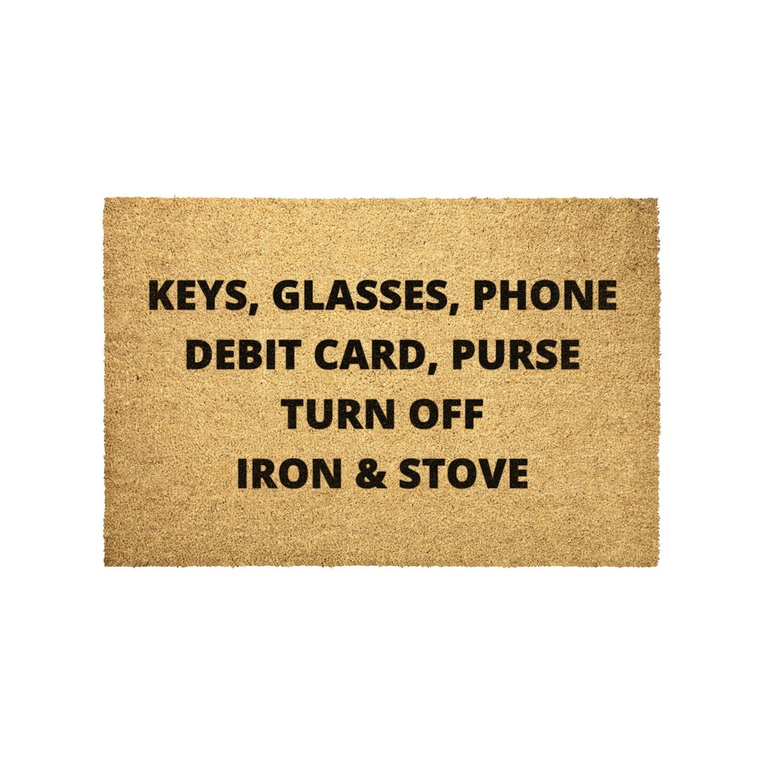 Keys Glasses Phone Debit Card Purse Iron Stove Funny Doormat