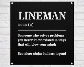 Best Power Lineman Gift Metal Sign For Women and Men, For Christmas, Birthday, Appreciation, Thank You Gift, A Personalized Custom Name Wall