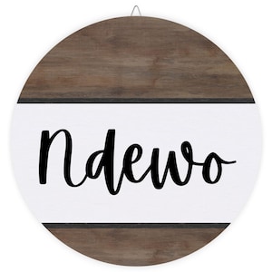 Igbo Sign Ndewo Door Hanger Wood Sign Front Door Wreath Front Door Decor Wall Art Plaque Southeastern Nigeria Christmas Gift
