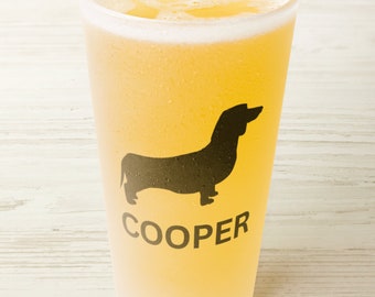 Dachshund Pint Glass Frosted Beer Glass Dachshund Dad Fathers Day Gift Custom Dog Lover Glass Gift For Husband Anniversary Birthday Gift