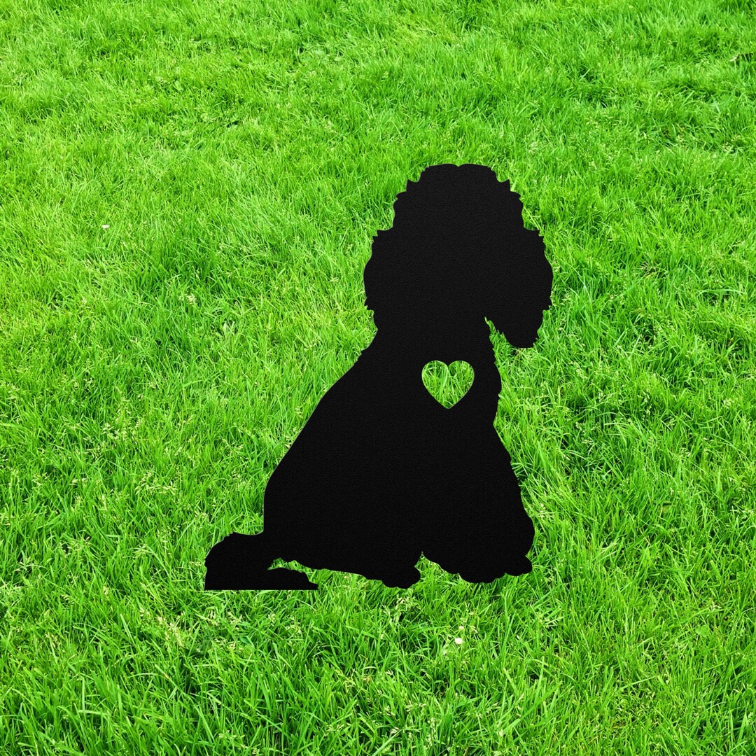 Personalized Medium Poodle Yard Statue Stake Custom Metal Etsy