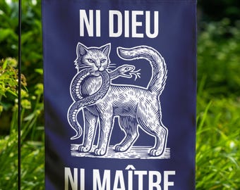 Ni Dieu Ni Maître, Anti-Authoritarian Garden Flag, No God No Master, Anti Trump Flag Leftist Protest Flag Anarchist Sign Anti Trump Flag b
