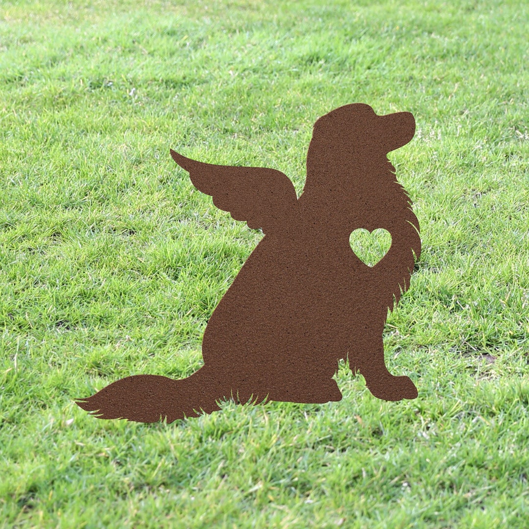 Golden Retriever Angel Wings Garden Statue Stake, Custom Golden ...