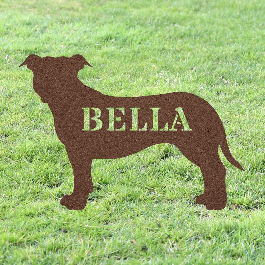 Personalized Pit Bull Yard Statue Stake Custom Pit Bull Etsy
