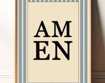 Amen Art Print Wall Art, Christian Artwork, Christian Wall Art, Christian Gifts, Bible Verse Wall Art, Print Wall Art, Jesus Wall Art PR063