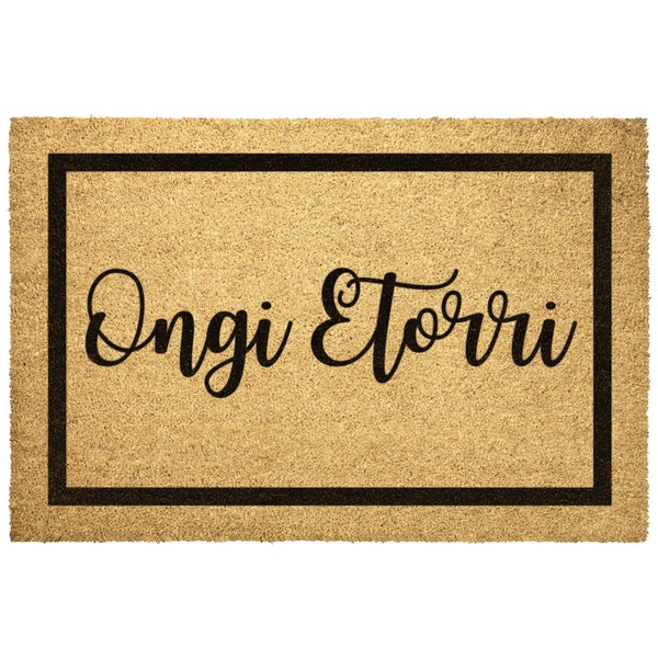 Basque Welcome Doormat Ongi Etorri Outdoor Rug Coir Spain France Door Mat Decor Housewarming Home Gift
