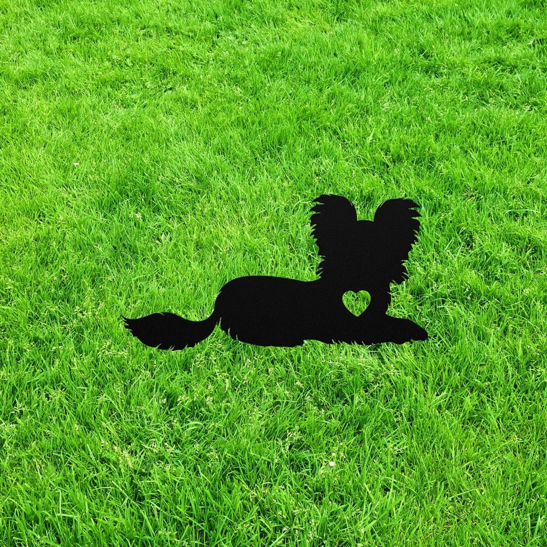 Personalized Long Haired Chihuahua Garden Statue Stake, Custom Long