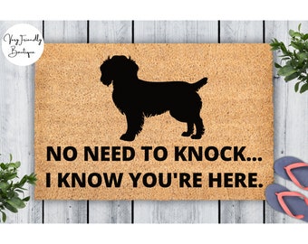 No Need To Knock I Know You Are Here Funny Boykin Spaniel Dog Coir Doormat Door Mat Entry Rug Housewarming Gift