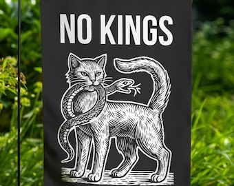 No Kings In America Garden Flag Anti-Trump Political Protest March Sign Patriotic Anti-Authoritarian Flag Pro-Democracy Statue Liberty a