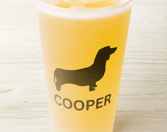 Sausage Dog Pint Glass Frosted Beer Glass Weiner Dog Dad Fathers Day Gift Custom Dog Lover Glass Gift For Husband Anniversary Birthday Gift