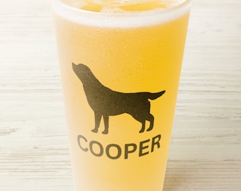 Labrador Retriever Pint Glass Frosted Beer Glass Black Lab Dad Fathers Day Gift Custom Dog Lover Glass Gift For Husband Birthday Gift