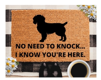 No Need To Knock I Know You Are Here Funny Boykin Spaniel Dog Coir Doormat Door Mat Entry Rug Housewarming Gift