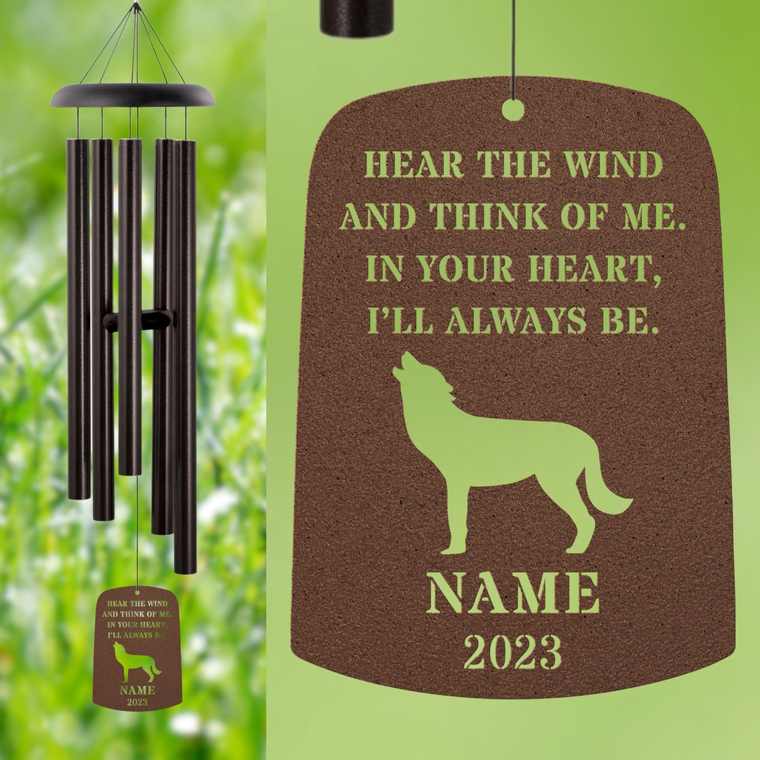 Wolf Wind Chime Sail Wolf Memorial Wolf Loss Gift Sympathy Bereavement