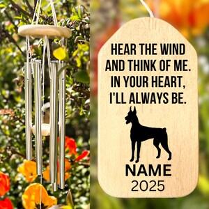 Doberman Wind Chime Doberman Memorial Gift Doberman Loss Gift Sympathy Bereavement Listen To The Wind Condolence