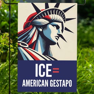 Abolish ICE Immigration Human Rights Protest Garden FLag, Anti-Trump Flag For March Political Activist Rally Sign a