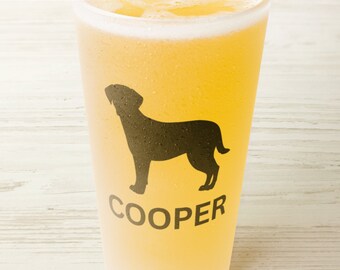 Labrador Retriever Pint Glass Frosted Beer Glass Black Lab Dad Fathers Day Gift Custom Dog Lover Glass Gift For Husband Birthday Gift