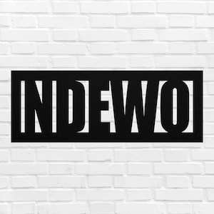 Igbo Metal Sign Ndewo Wall Art Plaque Southeastern Nigeria Front Home Decor Porch Door Hanger Christmas Gift