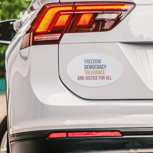 Subtle FDT Anti Trump Car Magnet Bumper, Democrat Resistance Gift Magnet, Freedom Democracy Tolerance, Liberal, Magnet Social Justice Gift f