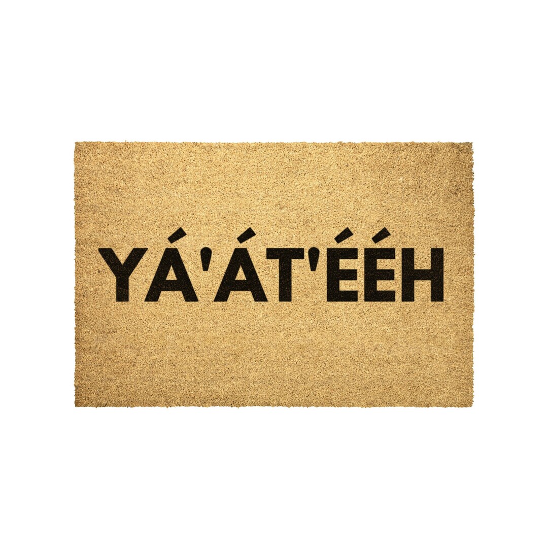 Hello in Navajo Native American Doormat Outdoor Rug Door Mat Tribal Decor Housewarming Summer