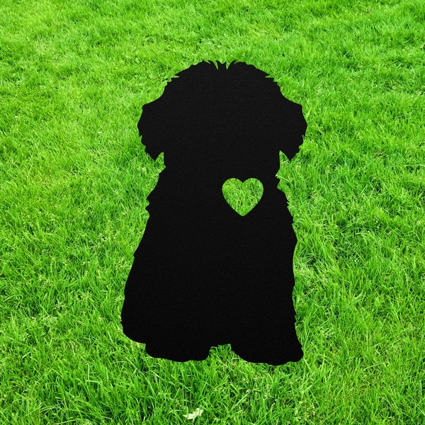 Yorkiepoo Yard Statue Stake Yorkipoo Memorial Wind Chime Outdoor Garden Art Loss Dog Keepsake Sculpture Figurine Figure Silhouette