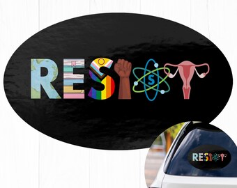 Resist Sticker Vinyl, Banned Books Reproductive LGBT Rights Social Justice Climate Change Science Liberal Feminist BLM Activist Sticker Car