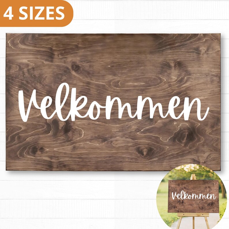 Velcommen Script Norwegian Sign Velkommen Wood Sign Wooden Wedding Sign Front Door Decor ...