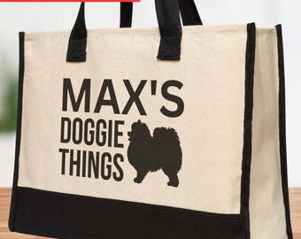 Pomeranian Tote Bag, Gift Doggie Things, Personalized Dog Park Dog Toys Dog Mom Gift, Personalized Pet Bag, Custom Pet gift, Canvas Tote Bag