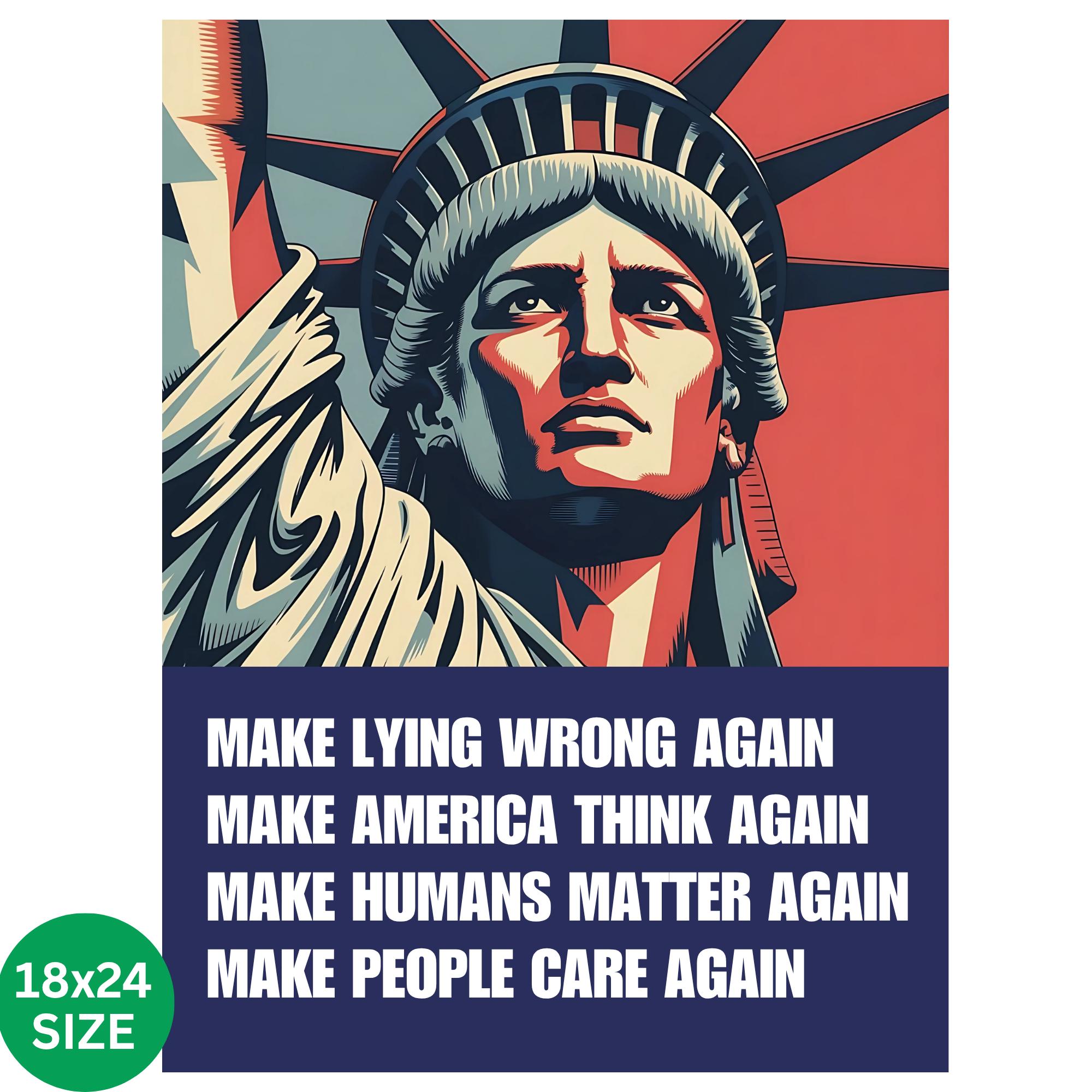 Make Lying Wrong Again Resist Anti Trump Poster Protest March Sign ...