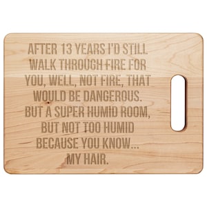 13th Anniversary Gifts For Men, 13th Anniversary Gift For Him, 13 Anniversary Cutting Board