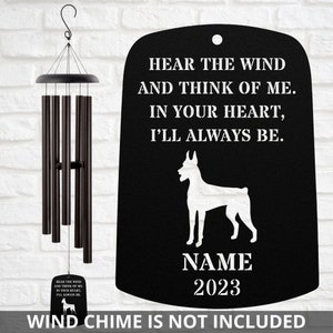 Doberman Wind Chime Sail Doberman Memorial Doberman Loss Gift Sympathy Bereavement Listen To The Wind Condolence
