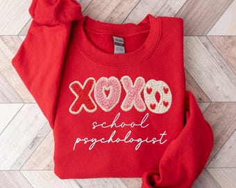 School Psychologist Sweatshirt, School Psychologist Valentine's Day Gifts, Yarn Crewneck, Valentine's Day Sweater Shirt, Women SW0048