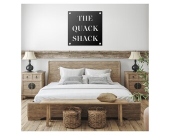 The Quack Shack Cartello Stradale In Metallo | Targhetta Rustica Per Pollaio | 40x10 Cm