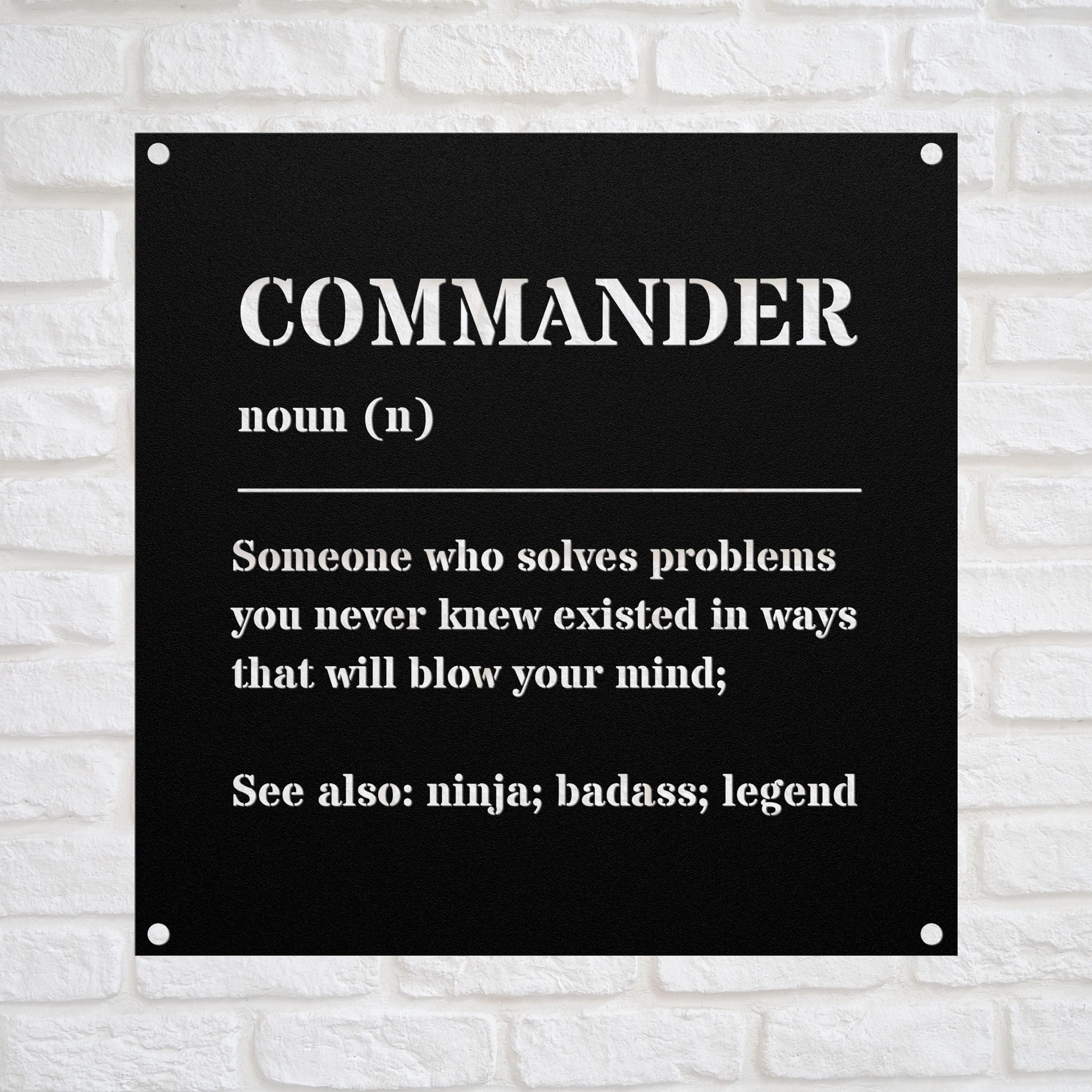 モ*ナ様 WA commander governmemt premiumedit Funny COMMANDER Gift Metal Sign for Men and Women L for Birthday