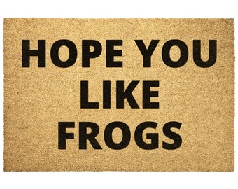 Frog Coir Doormat Outdoor Rug Hope You Like Frogs Door Mat Decor Housewarming Home Christmas Summer Gift Active