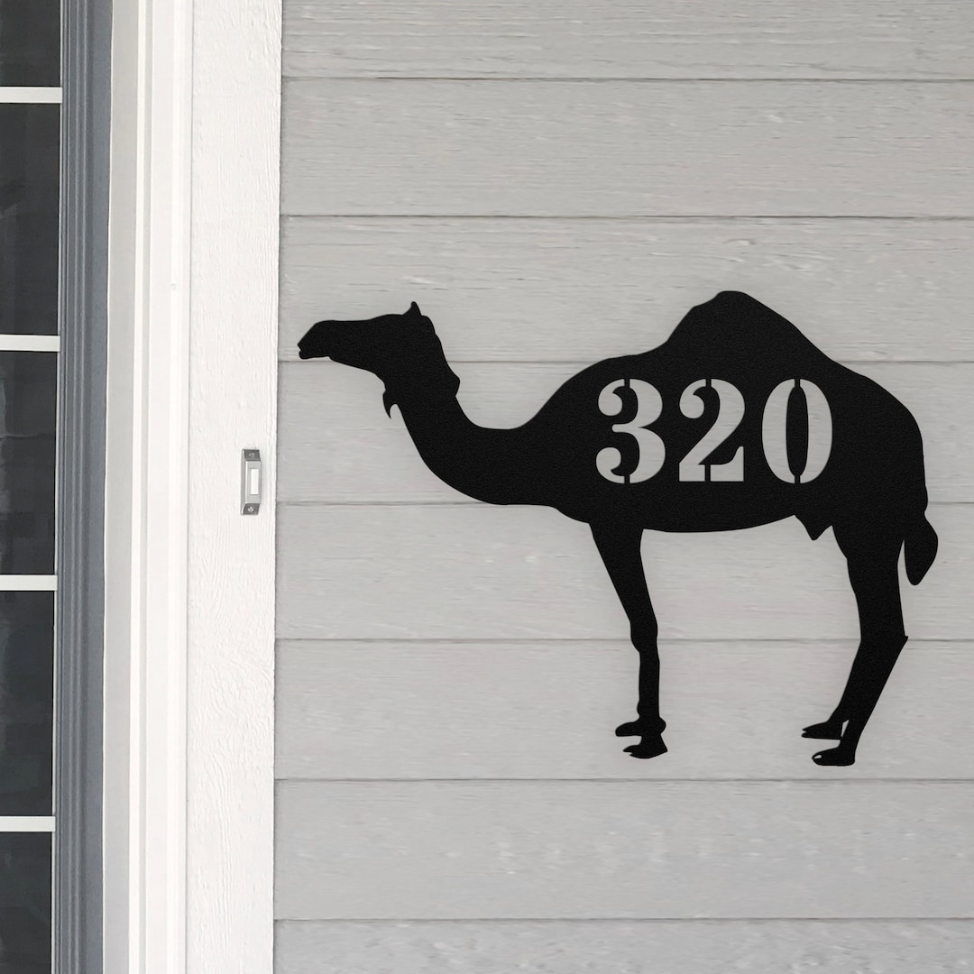 Personalized Camel Address House Number Sign Metal Wall Art, Custom ...