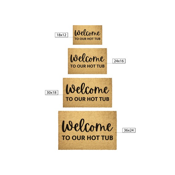 Welcome to Our Hot Tub Doormat, Hot Tub Outdoor Coir Rug Door Mat Front  Porch Decor Housewarming Home Christmas Summer Gift 