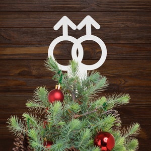 Gay Tree Topper - White Metal Tree Topper
