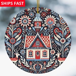 Scandinavian Christmas Ornaments Swedish Folk Art Gift Norwegian Christmas Home Decor European Gifts Nordic Folk Art Christmas Gift