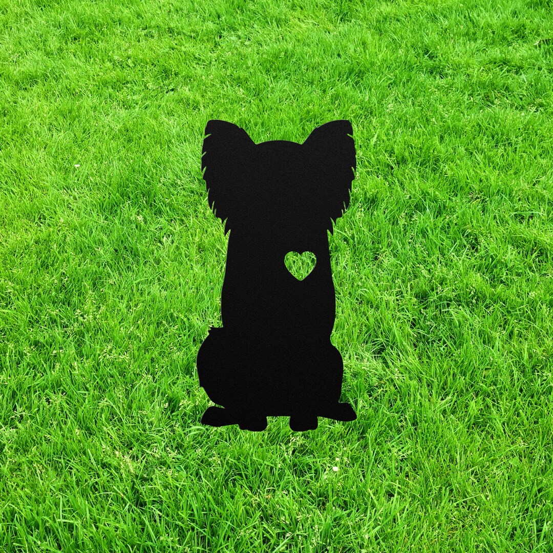Personalized Long Haired Chihuahua Garden Statue Stake, Custom Long