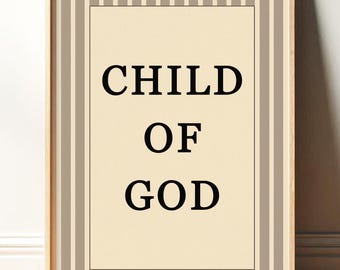 God Child Print Wall Art Cute Bible Quotes for Children Kids Christian Wall Art Affirmations Motivational Posters Kids Room & Nursery