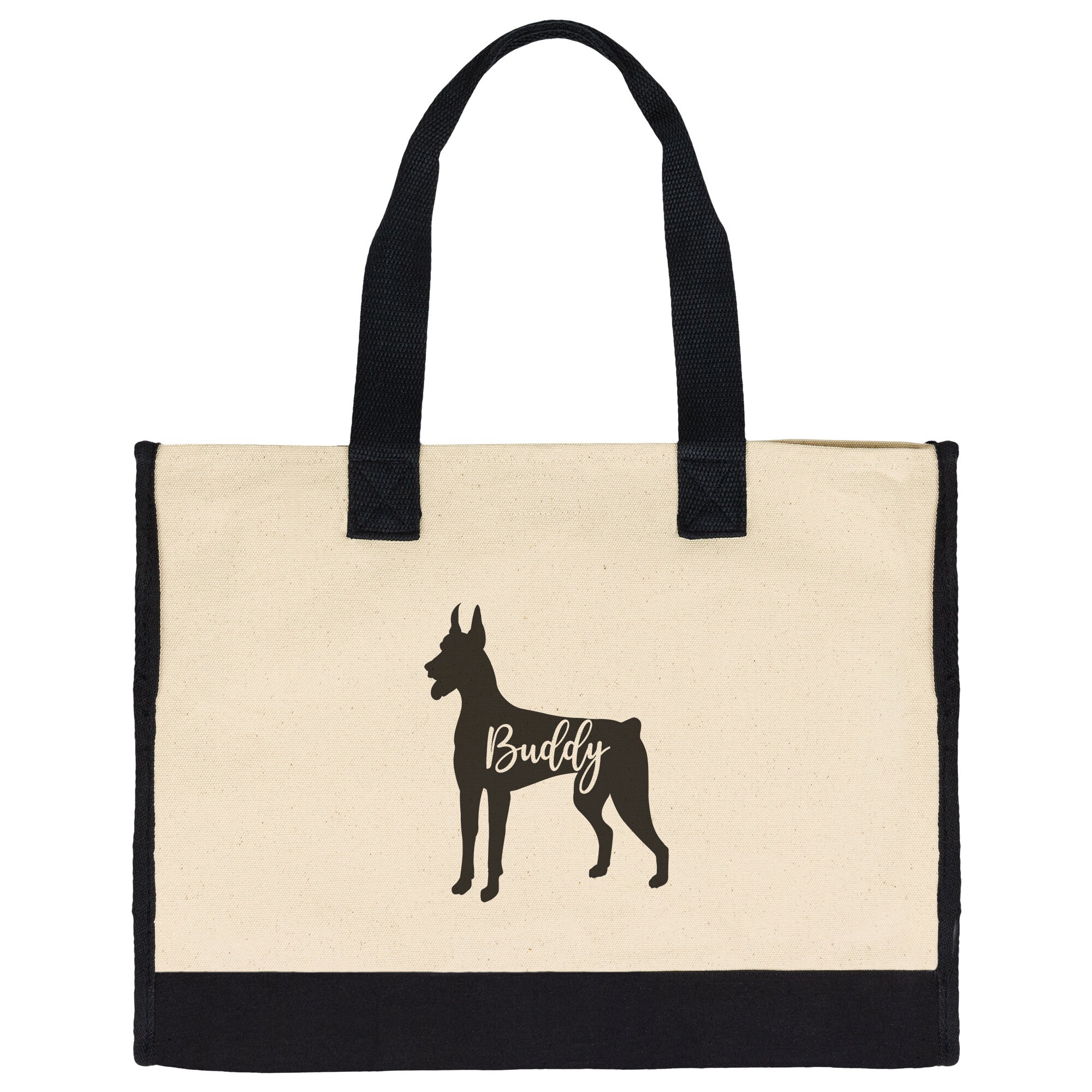 Doberman Tote Bag, Gift Custom Bag, Personalized Gift Bag, Custom