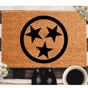 Tennessee Flag Doormat Tennessee State Flag Stars Outdoor Rug Gift For Tennessean Door Mat Front Porch Decor Housewarming Home Christmas
