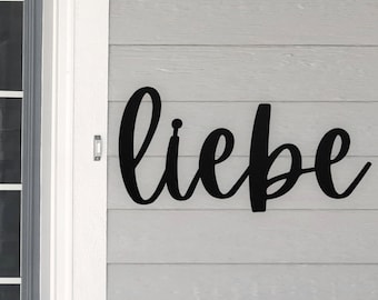 Liebe Sign German Love Deutsch Deutschland Sign Metal Word Gift For German Home Decor Wedding Christmas Gift
