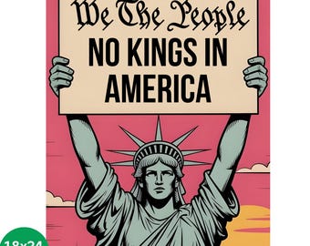 We The People No Kings in America Resist Anti Trump Poster Protest March Sign Poster, No Kings In America Subtle FDT Rally Activist s