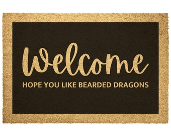 Bearded Dragon Coir Doormat Outdoor Rug Hope You Like Bearded Dragons Door Mat Decor Housewarming Home Christmas Summer Gift