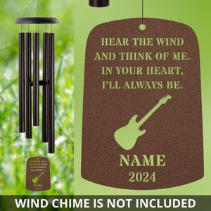 Guitar Wind Chime Sail Guitar Memorial Guitar Loss Gift Sympathy Bereavement Listen To The Wind Condolence