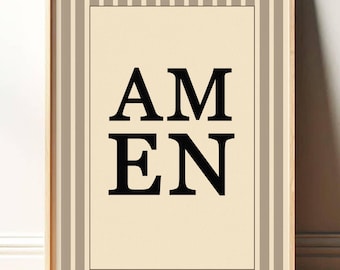 Amen Art Print Wall Art, Christian Artwork, Christian Wall Art, Christian Gifts, Bible Verse Wall Art, Print Wall Art, Jesus Wall Art PR063