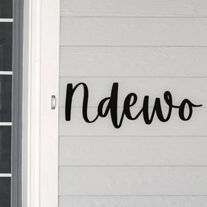 Igbo Metal Sign Ndewo Wall Art Plaque Southeastern Nigeria Front Home Decor Porch Door Hanger Christmas Gift