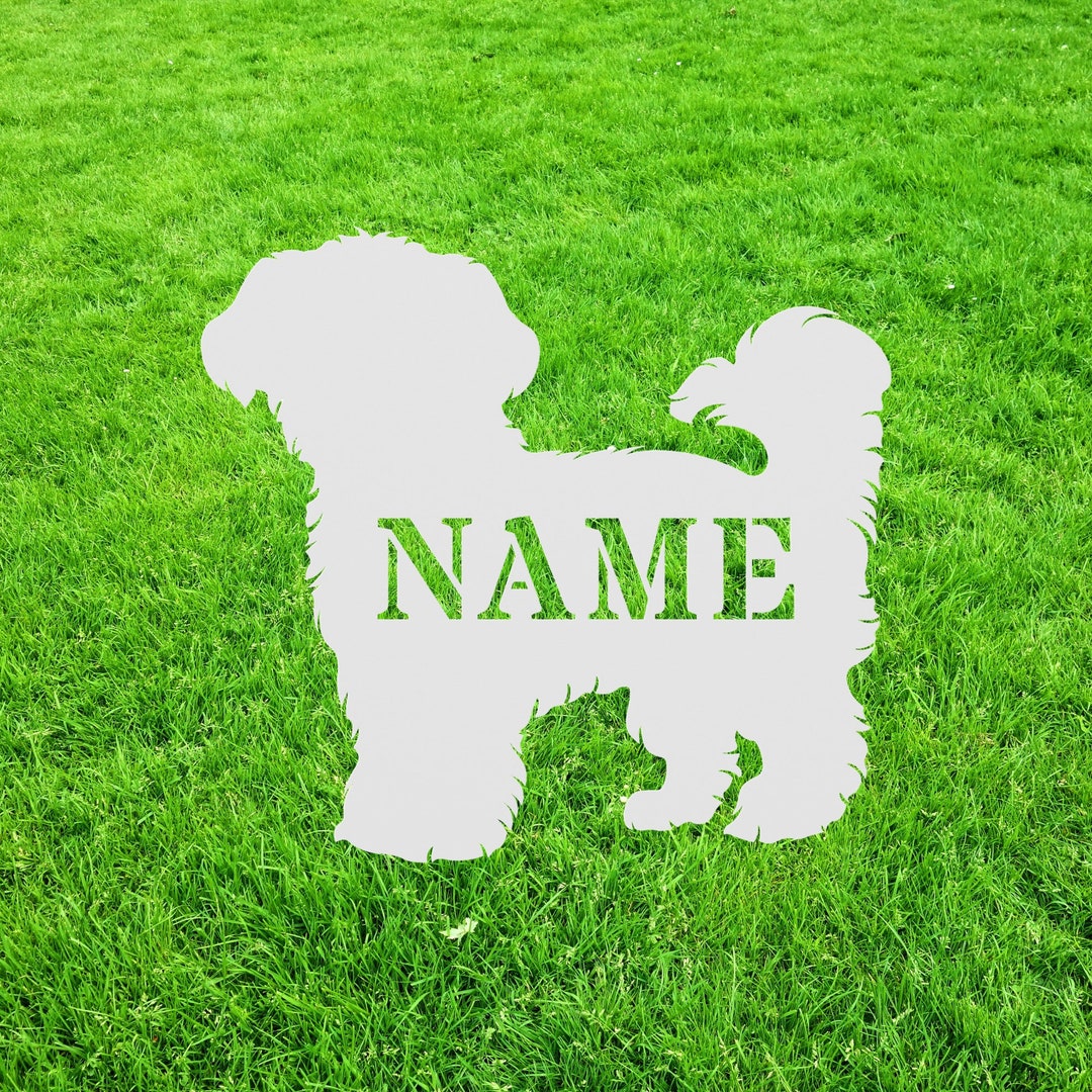 White Maltese Statue Stake, Custom Maltese Dog Outdoor Yard Art Decor