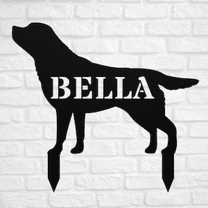 Personalized Labrador Garden Statue Stake, Custom Lab Outdoor Yard Art Decor, Memorial Remembrance Sculpture, Outdoor Statue